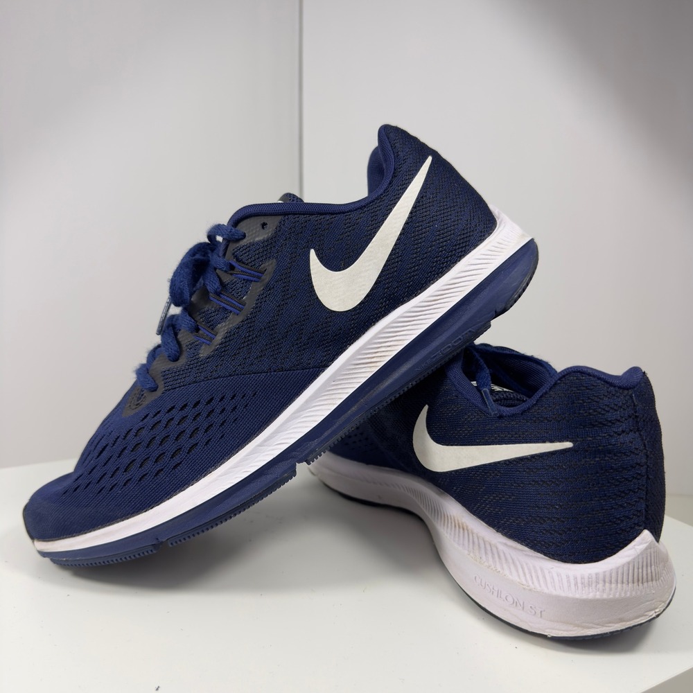 Nike Zoom Winflo 4 Men Size 8.5 Obsidian Navy Blue Running Shoes 898466-400